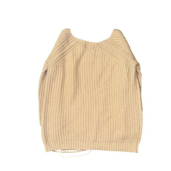 Heartloom Distressed Sweater Women's Size L Cream Wool Blend Tight Knit - Picture 3 of 5